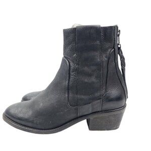 Baske Women's Black California Leather Low Block Heel Ankle Chelsea Boot Size 6